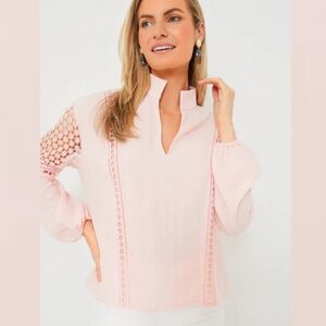 NWT Tuckernuck Pink Salt Eyelet Jane Blouse Top Shirt Sz M